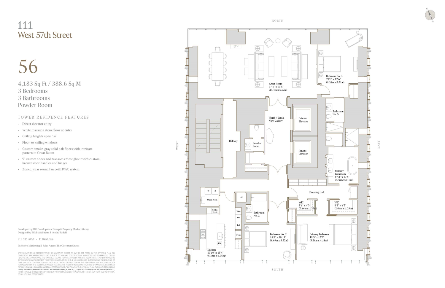 Floorplan for 111 West 57th Street, 56