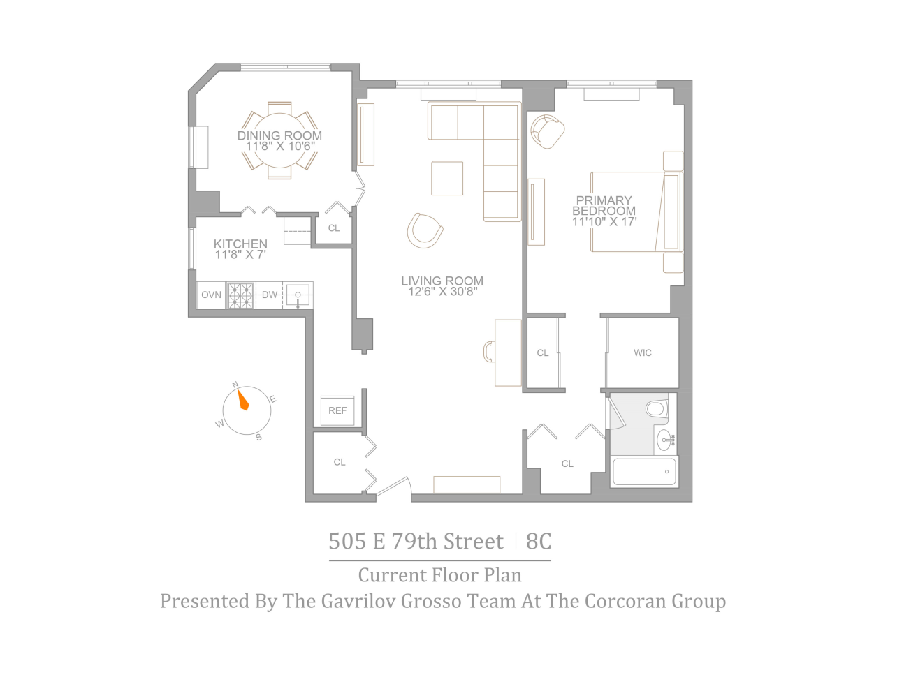 Floorplan for 505 East 79th Street, 8C