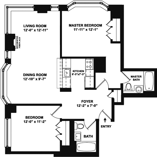 Floorplan for 400 East 90th Street, 8D