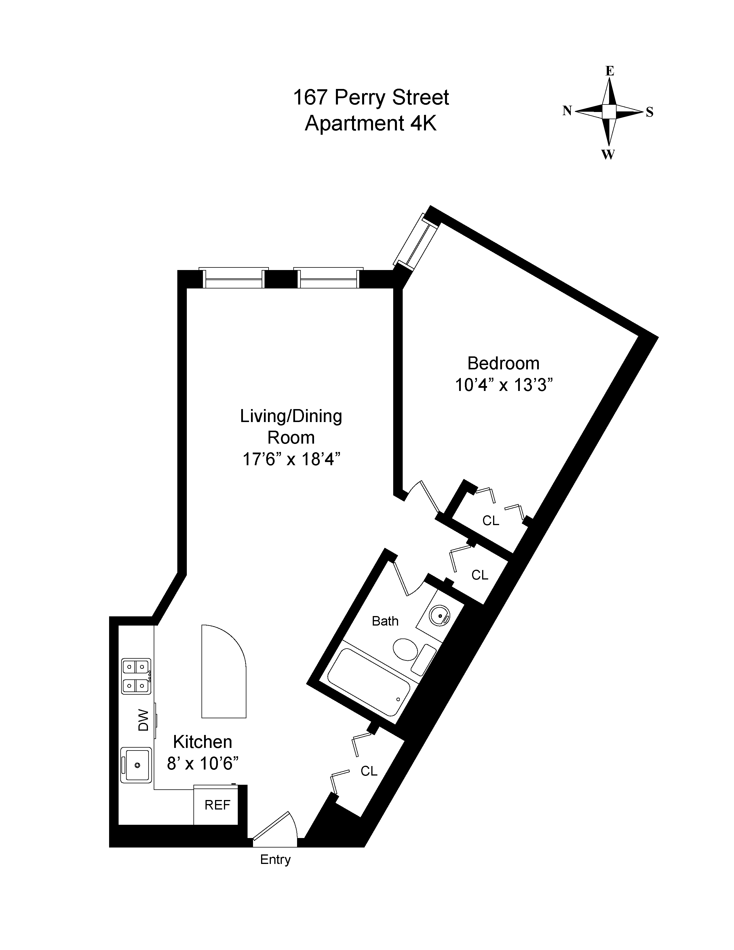 Floorplan for 167 Perry Street, 4K