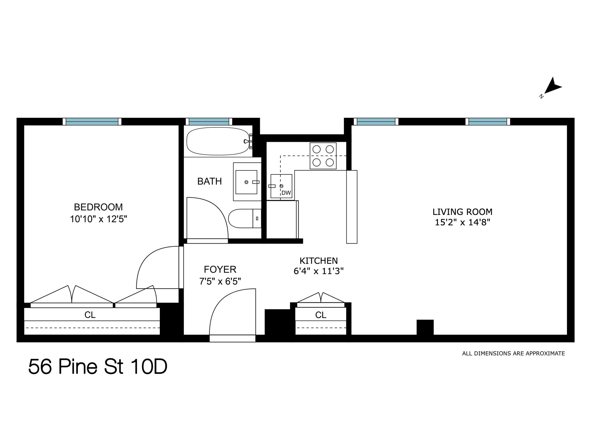 Floorplan for 56 Pine Street, 10D