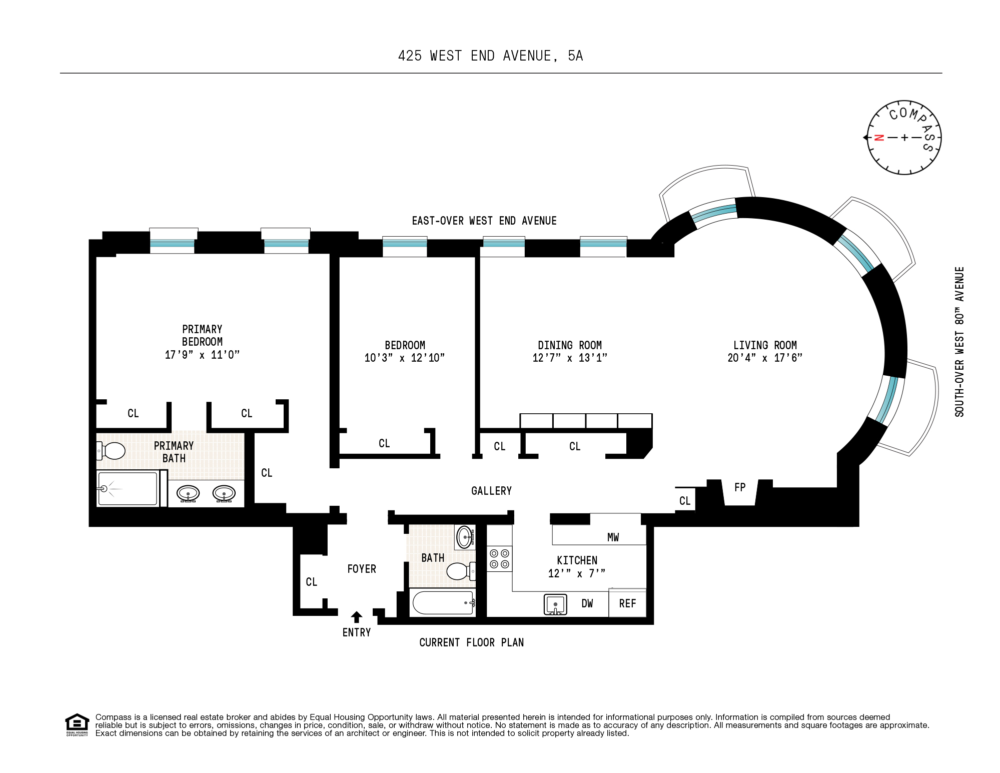 Floorplan for 425 West End Avenue, 5A