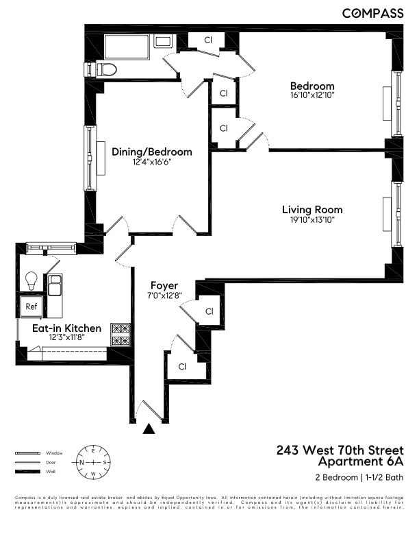 Floorplan for 243 West 70th Street, 6A