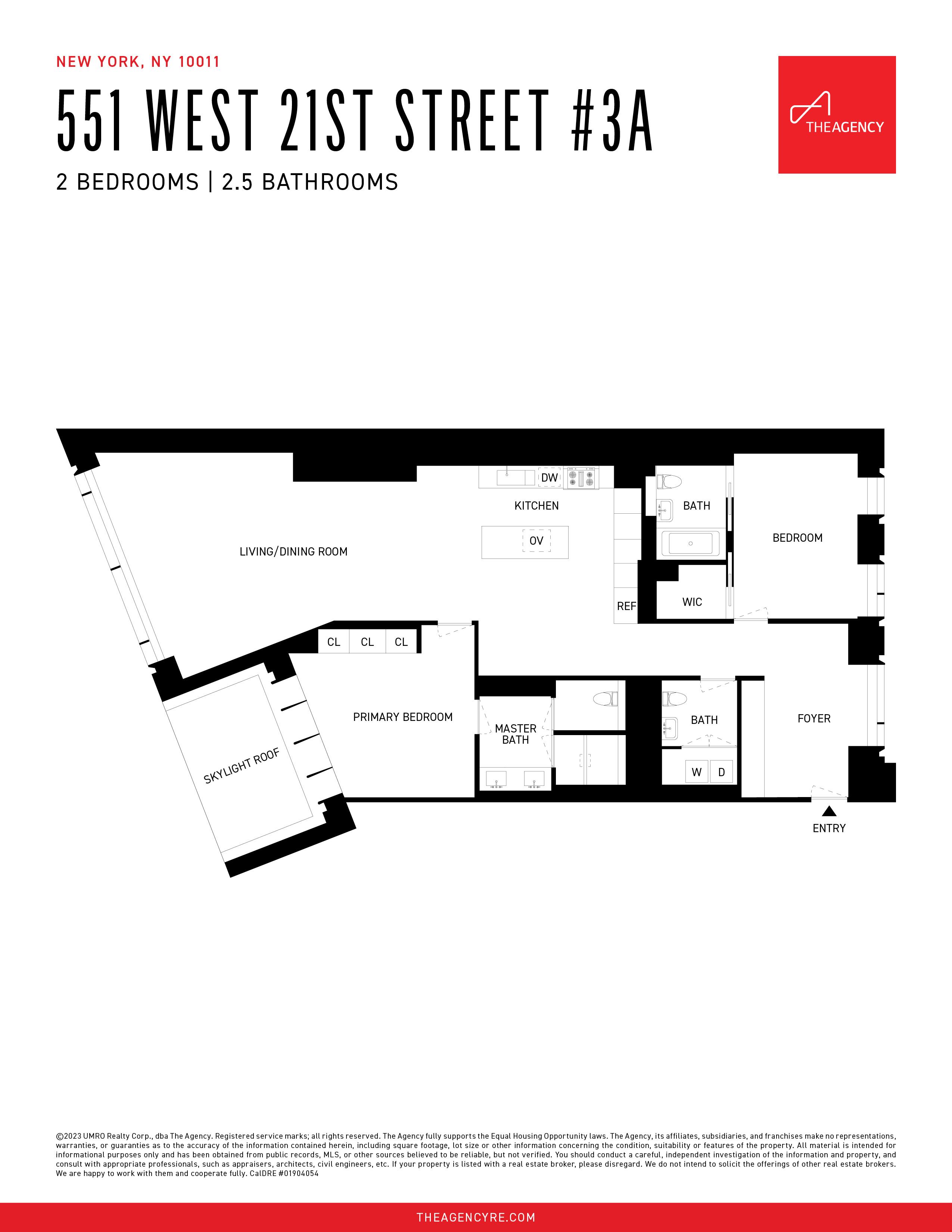 Floorplan for 551 West 21st Street, 3-A