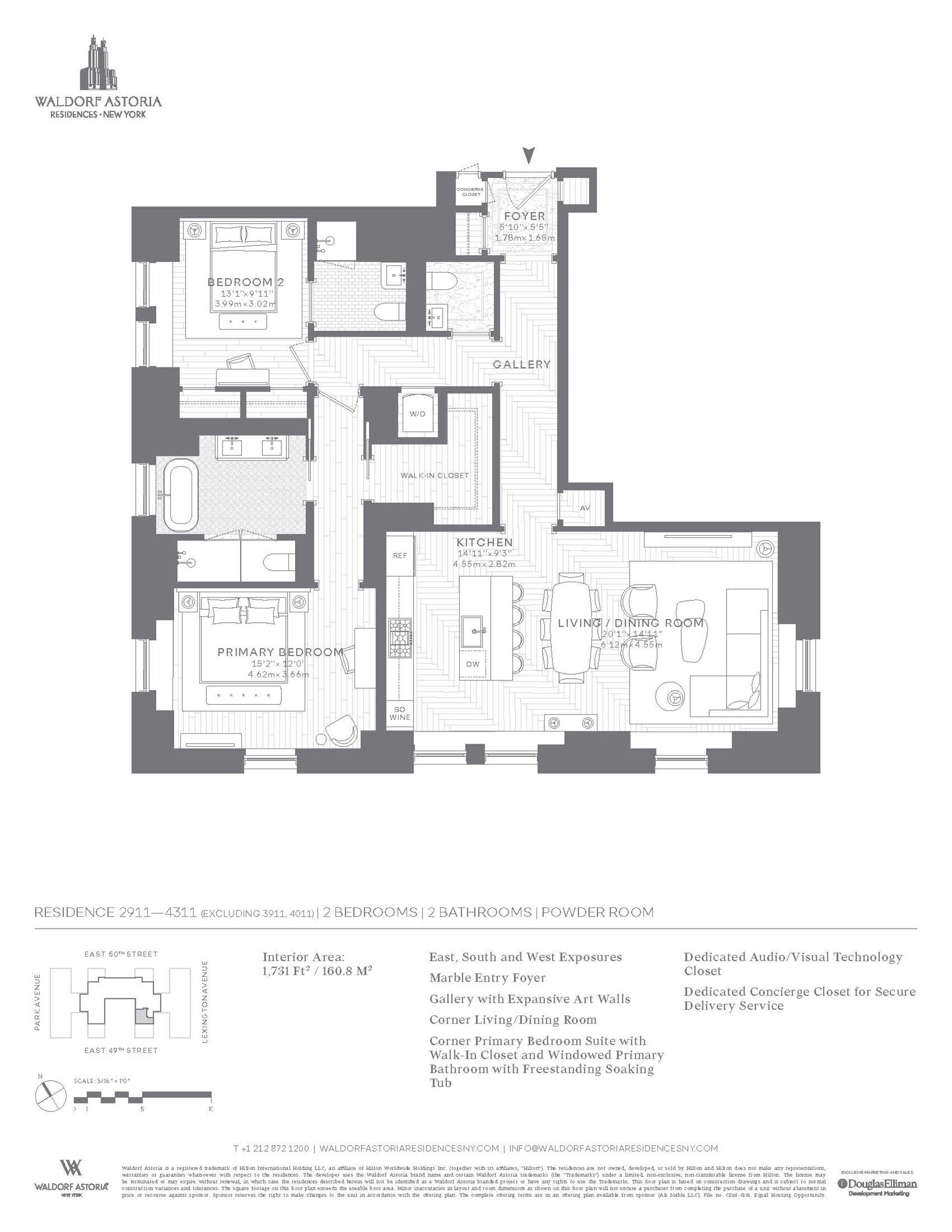 Floorplan for 303 Park Avenue, 3011