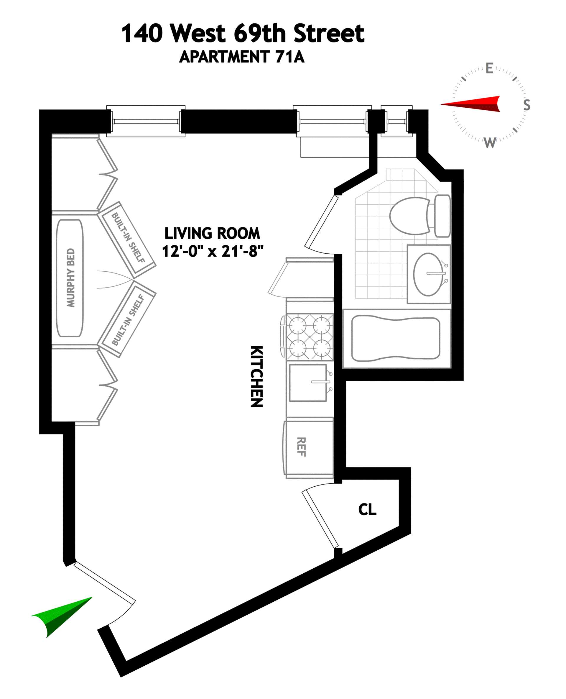 Floorplan for 140 West 69th Street, 71A