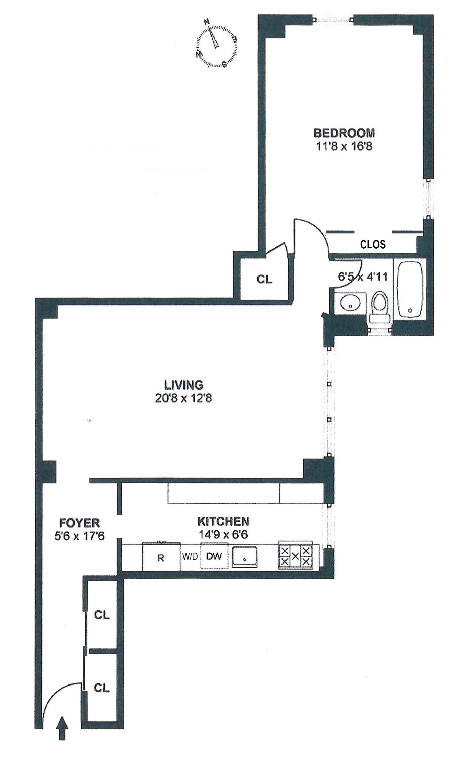 Floorplan for 35 West 92nd Street, 3B
