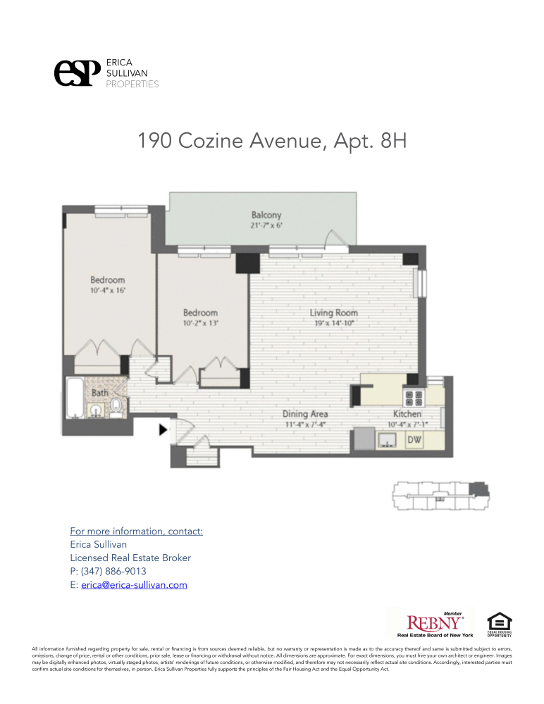 Floorplan for 190 Cozine Avenue, 8H