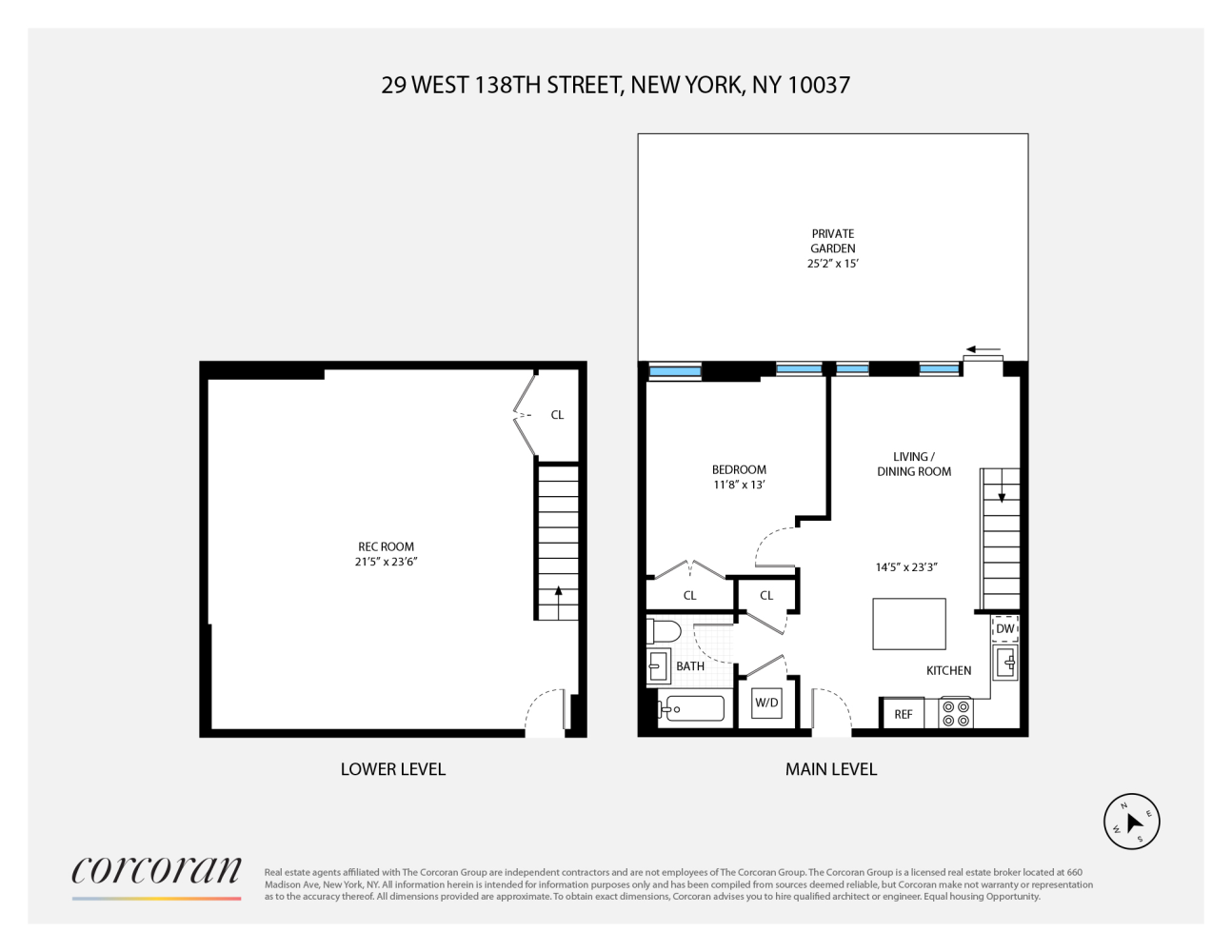 Floorplan for 29 West 138th Street, 1C