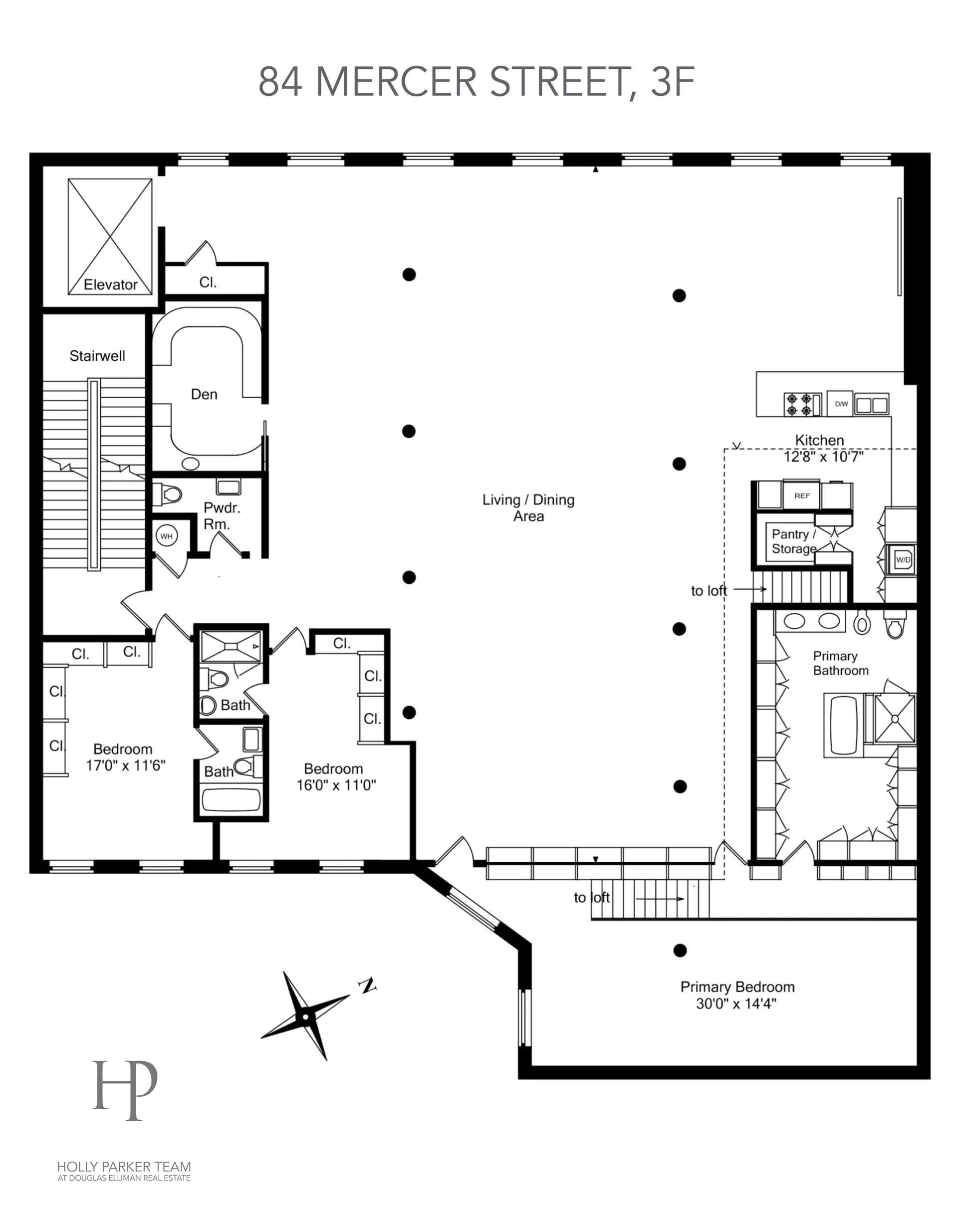 Floorplan for 84 Mercer Street, 3F