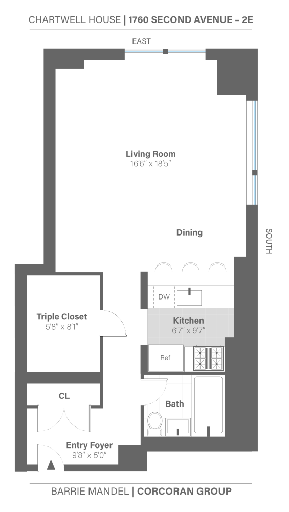 Floorplan for 1760 2nd Avenue, 2E