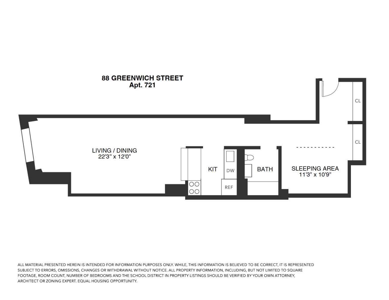 Floorplan for 88 Greenwich Street, 721