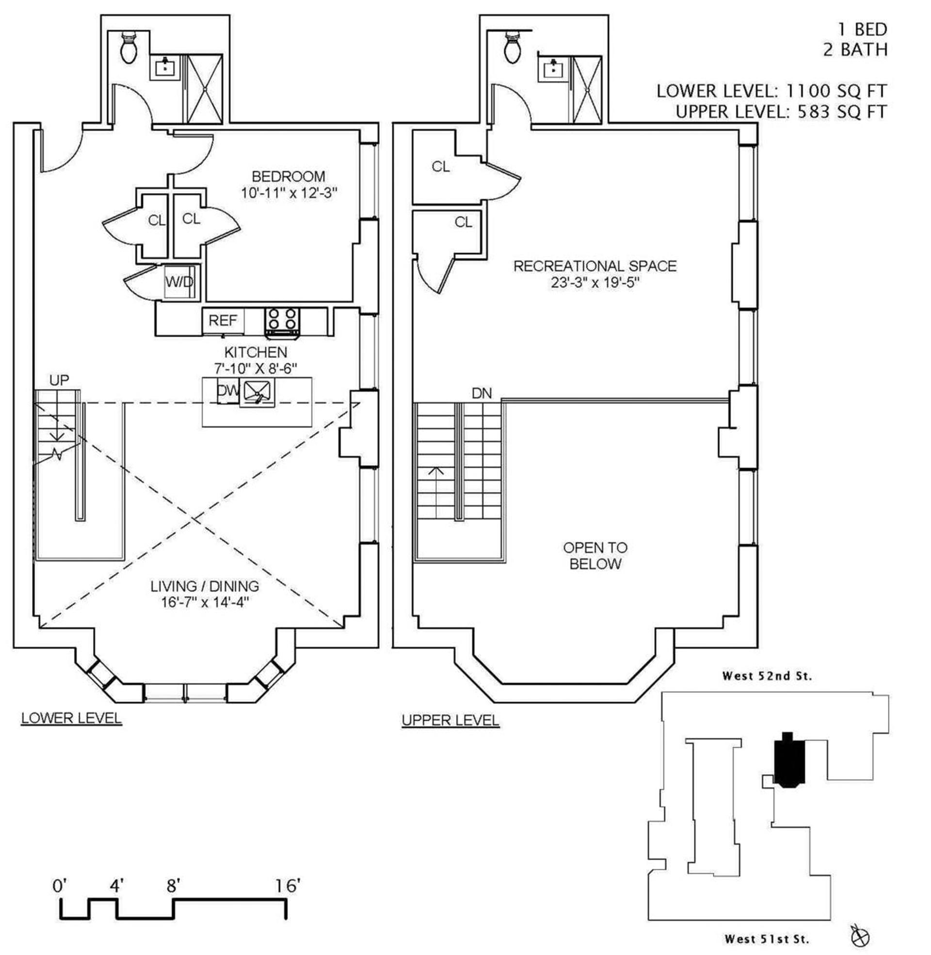 Floorplan for 416 West 52nd Street, 323