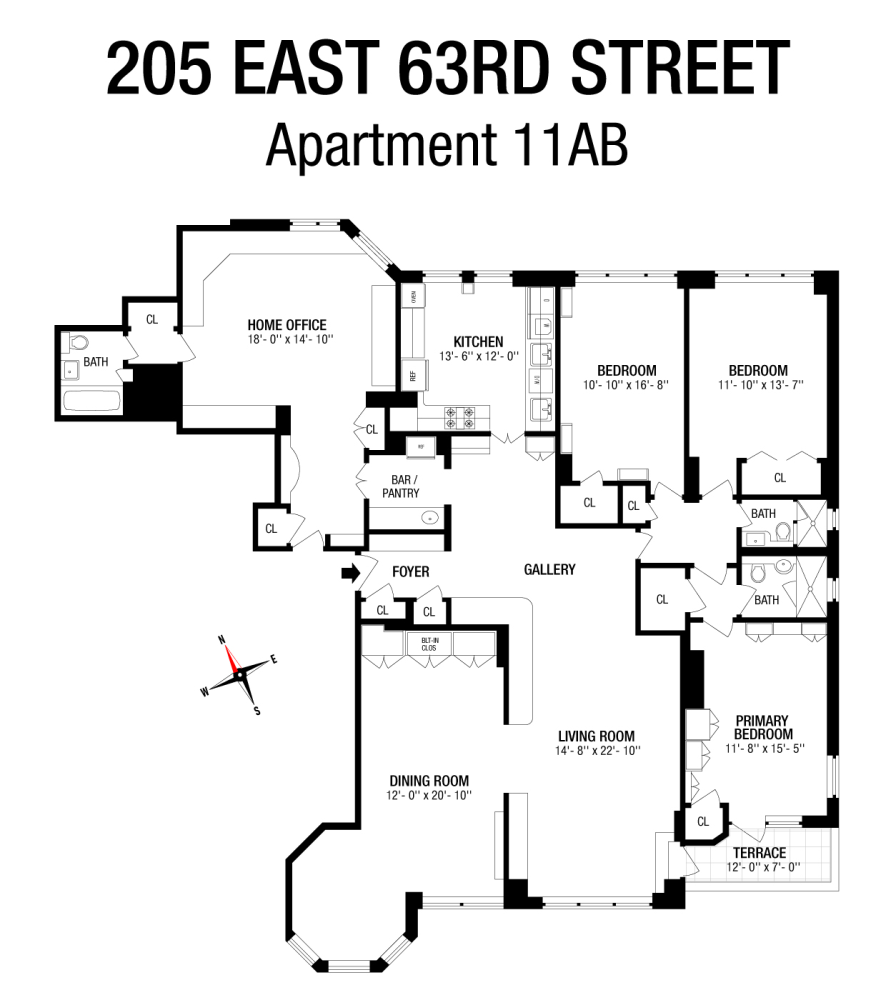 Floorplan for 205 East 63rd Street, 11AB