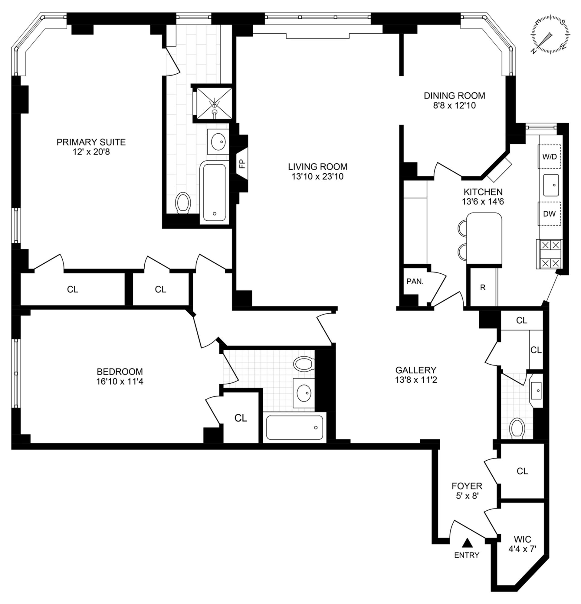 Floorplan for 1150 Park Avenue, 3F