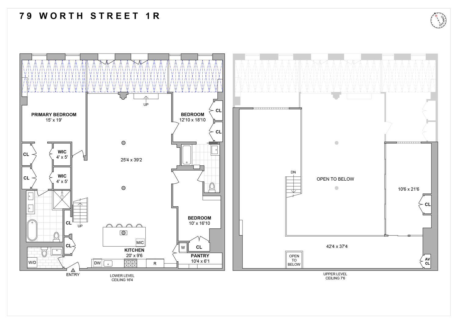 Floorplan for 79 Worth Street, 1R