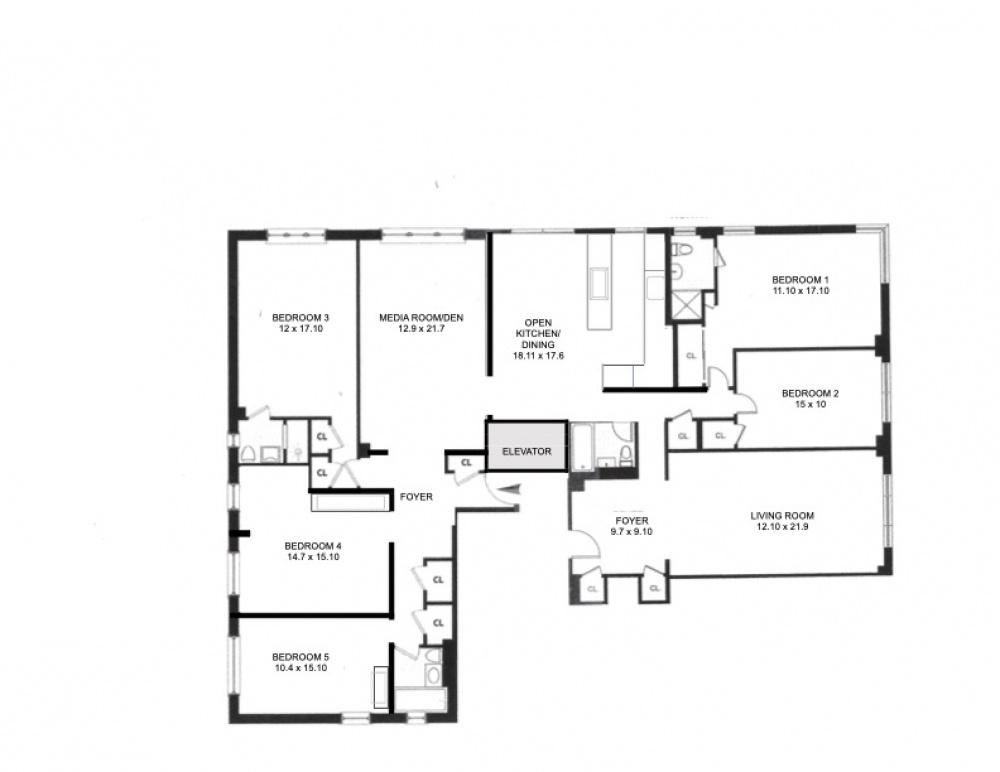 Floorplan for 315 West End Avenue, 6BC