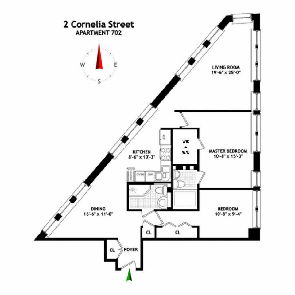 Floorplan for 2 Cornelia Street, 702