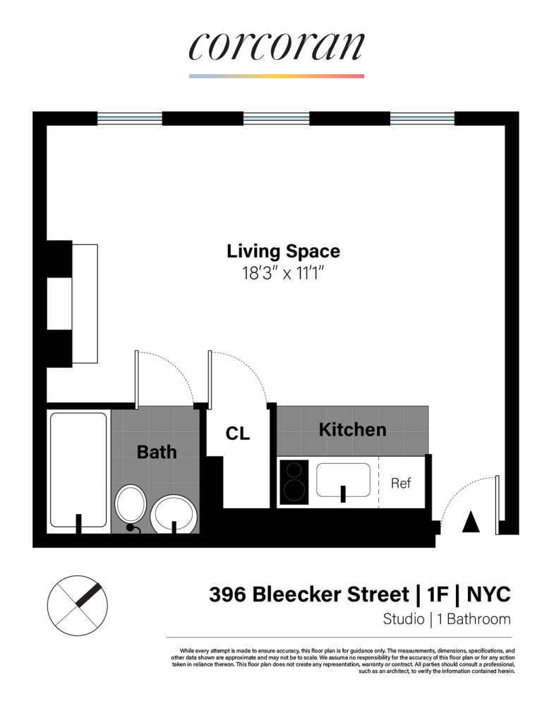 Floorplan for 396 Bleecker Street, 1F