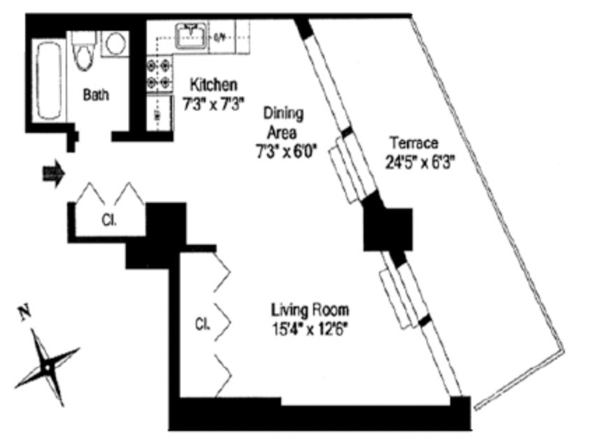 Floorplan for 1991 Broadway, 3B