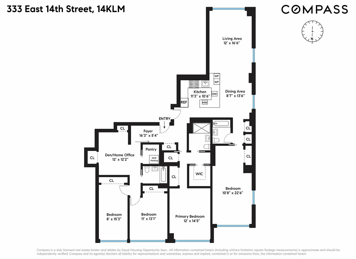 Floorplan for 333 East 14th Street, 14KLM