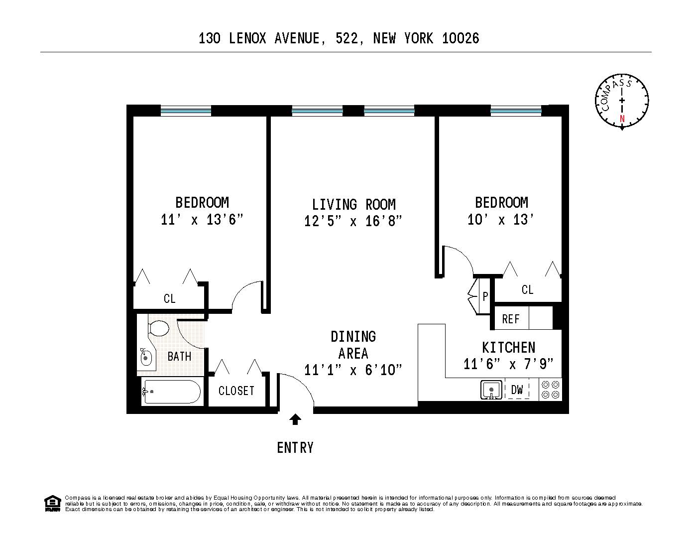 130 Lenox Avenue, New York, NY 10026, 2 Bedrooms Bedrooms, 5 Rooms Rooms,1 BathroomBathrooms,Residential,For Sale,Lenox,COMP-1480022709160063009