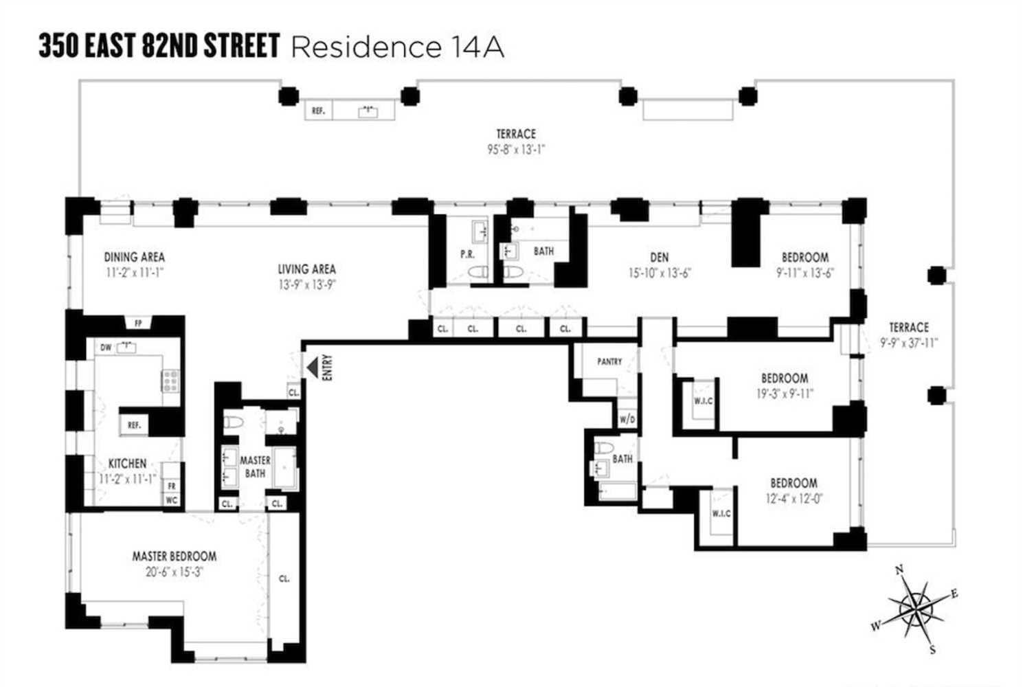 Floorplan for 350 East 82nd Street, 14AB