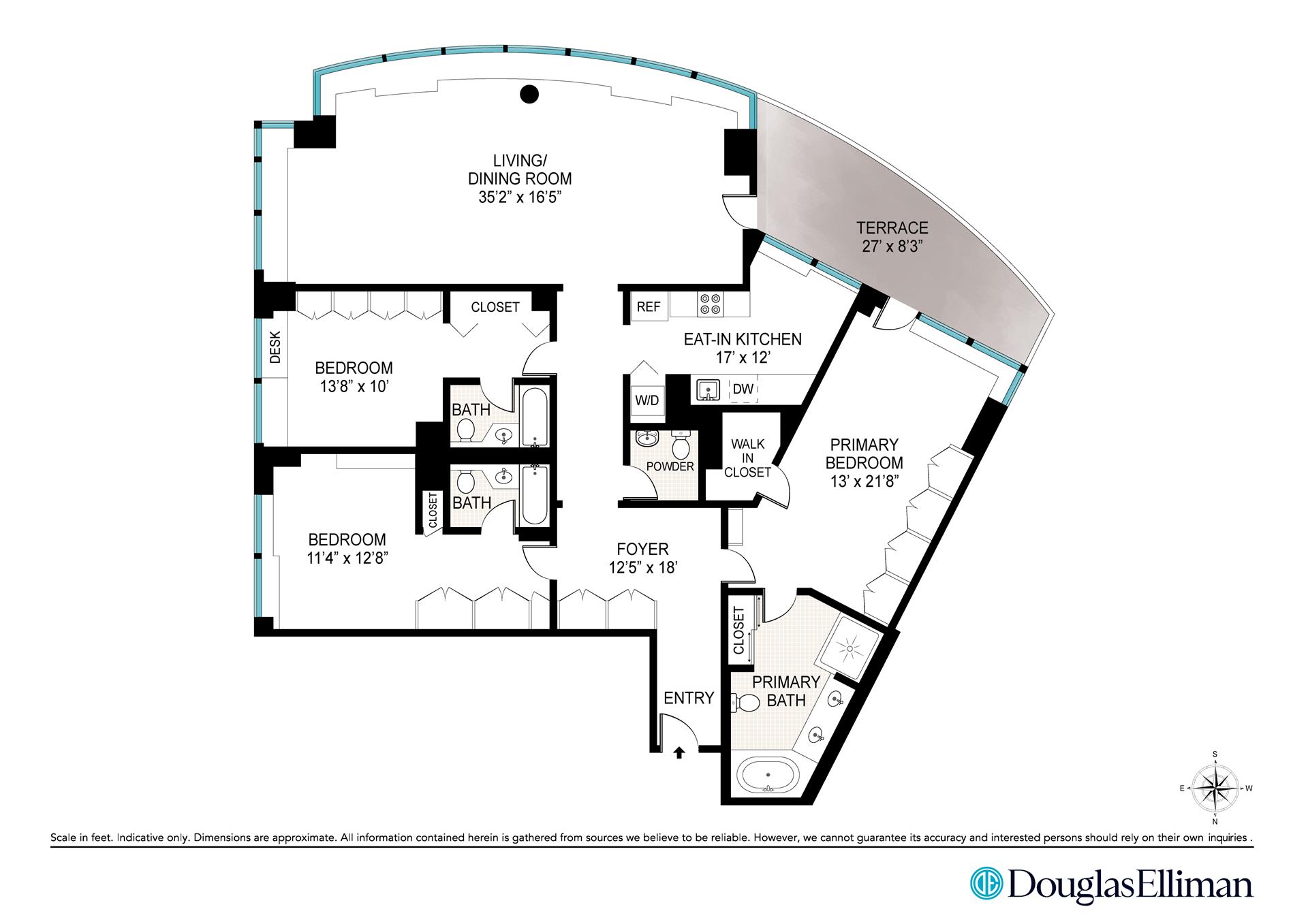 Floorplan for 1965 Broadway, 9B