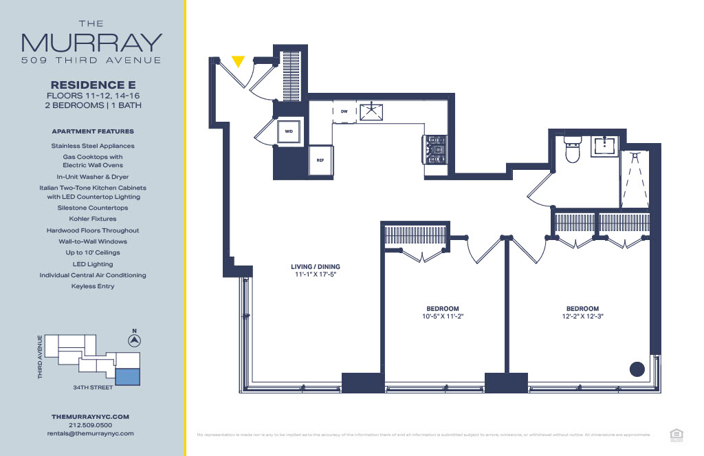 Floorplan for 509 3rd Avenue, 14E