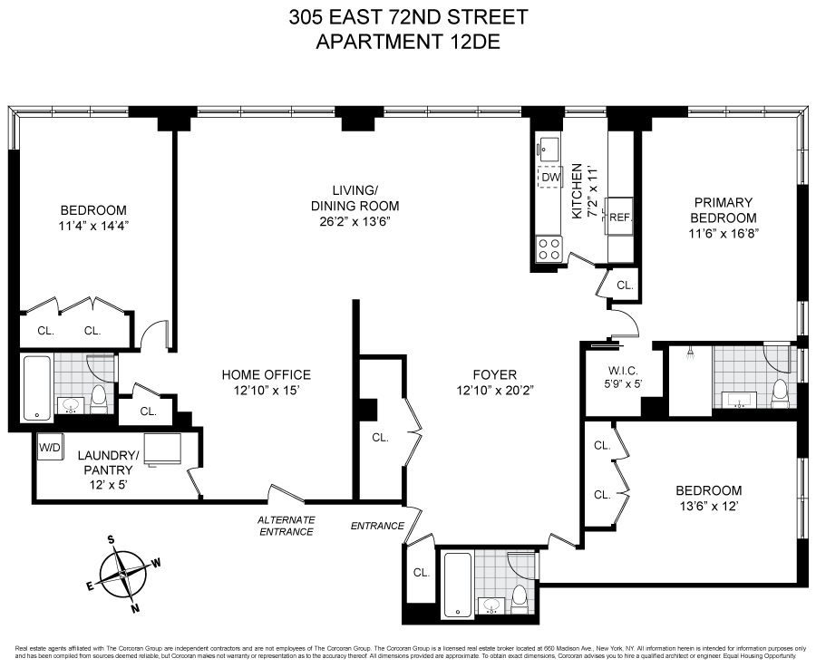 Floorplan for 305 East 72nd Street, 12DE