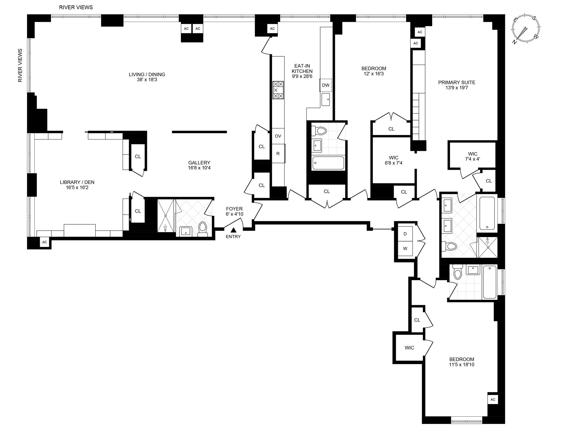 Floorplan for 90 East End Avenue, 16A