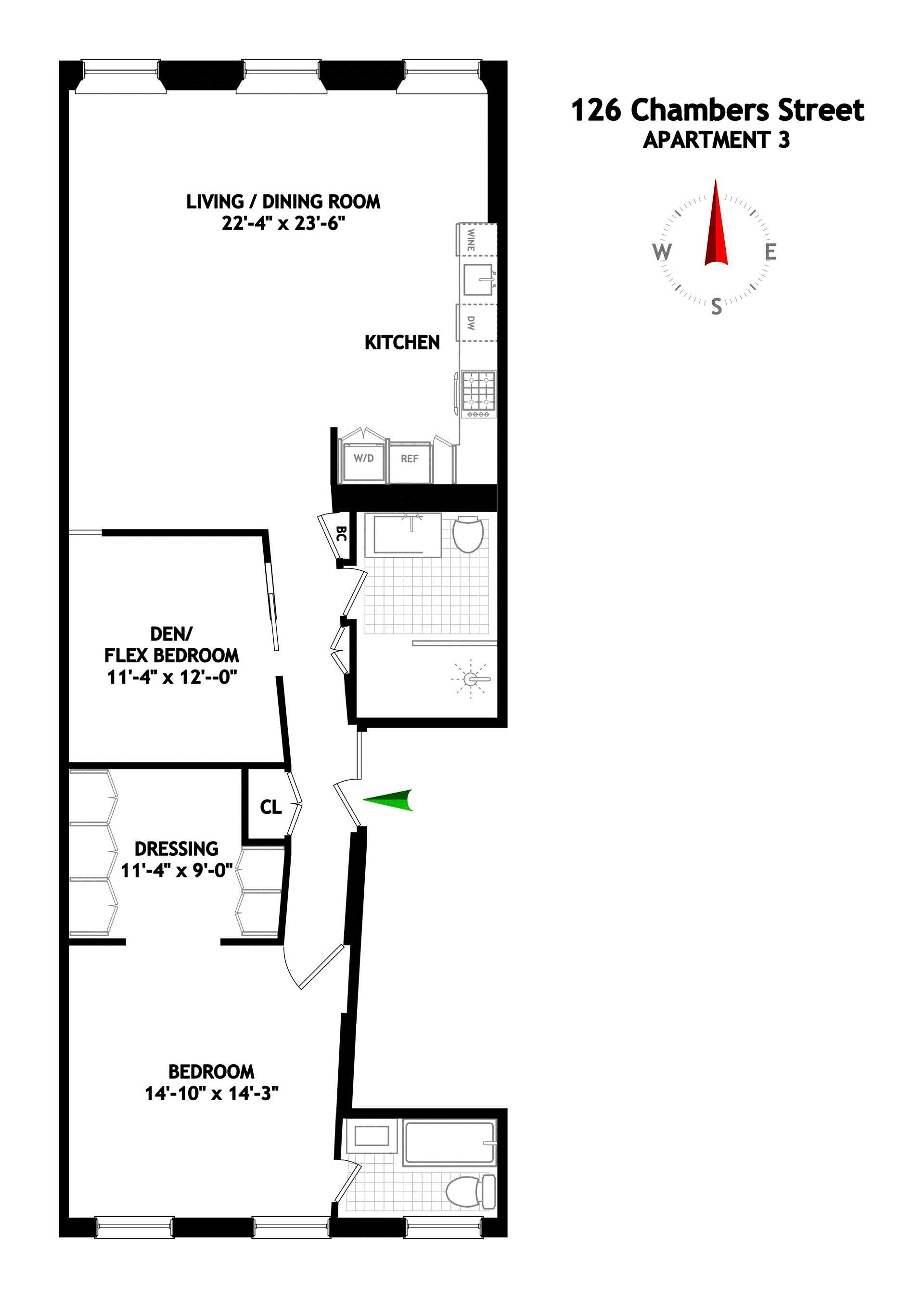 Floorplan for 126 Chambers Street, 3