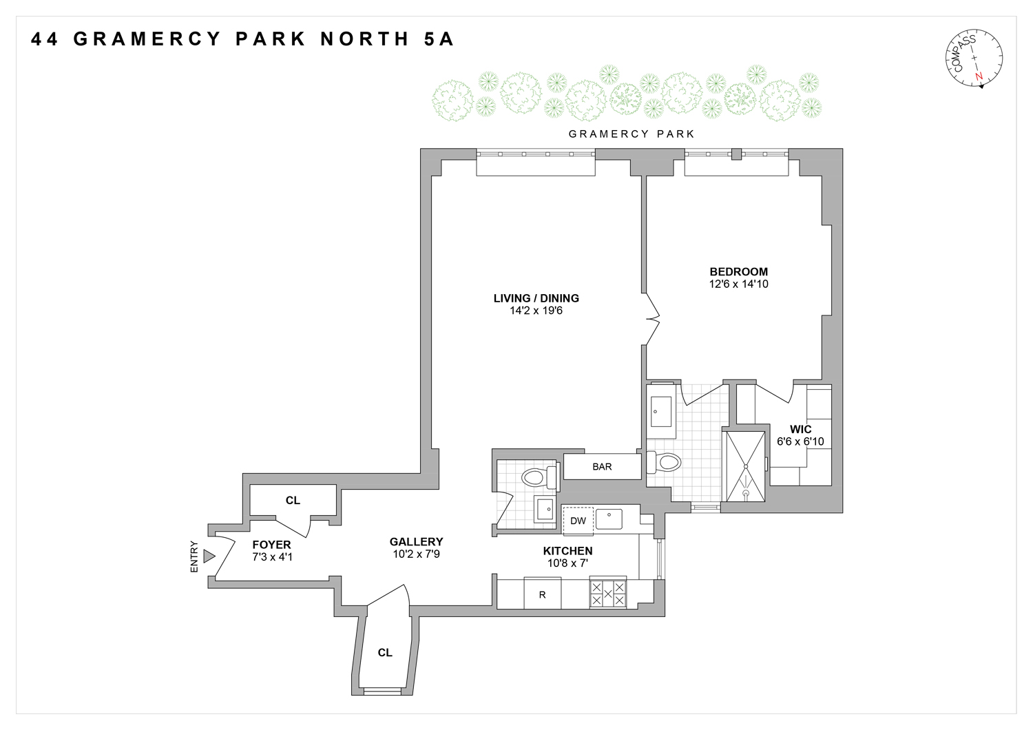 Floorplan for 44 Gramercy Park, 5A