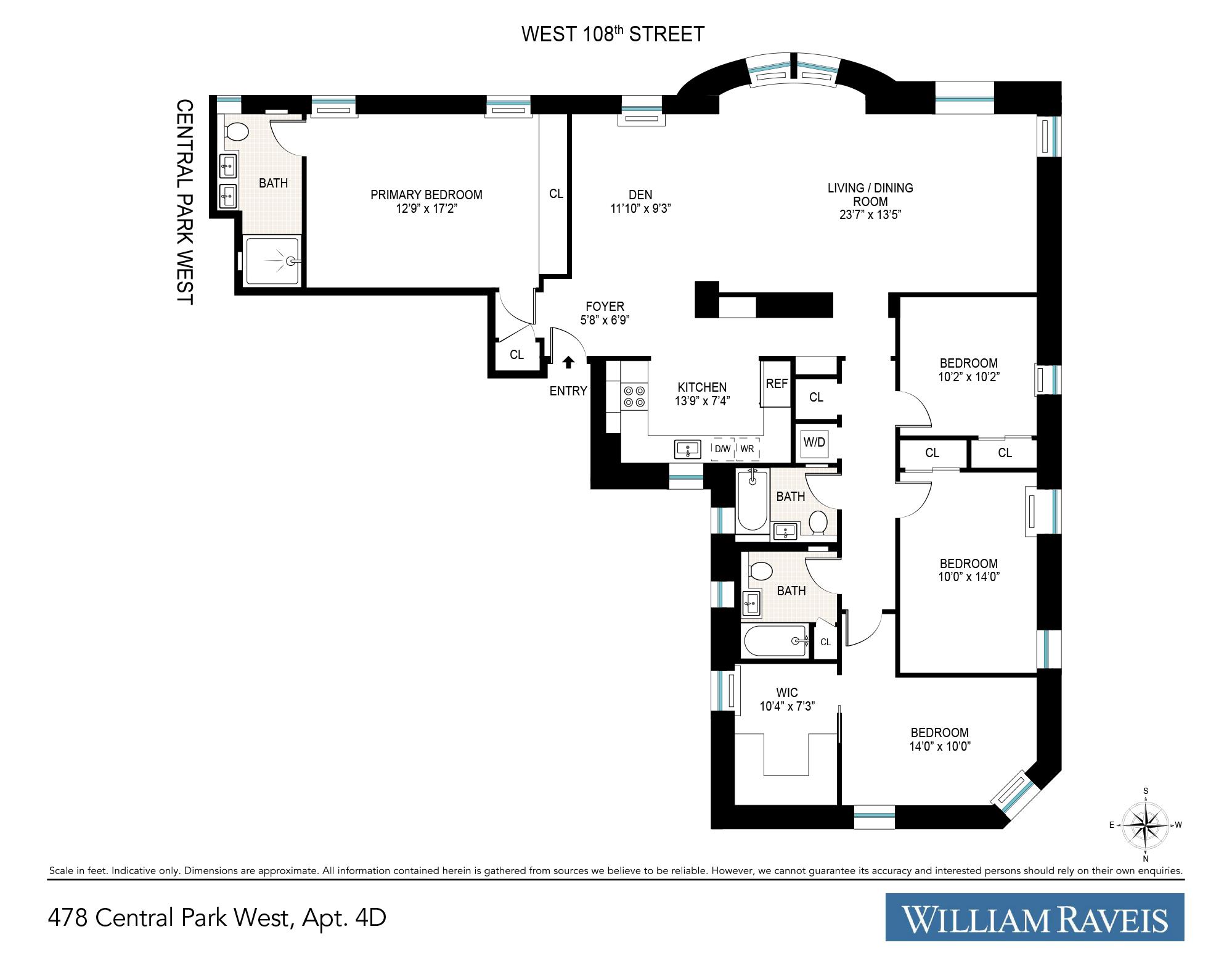 Floorplan for 478 Central Park, 4-D