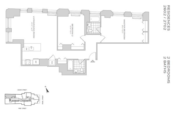 Floorplan for 70 Pine Street, 2702