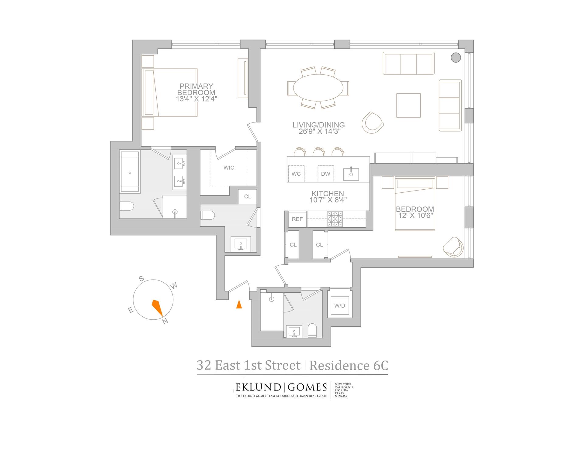 Floorplan for 32 East 1st Street, 6C