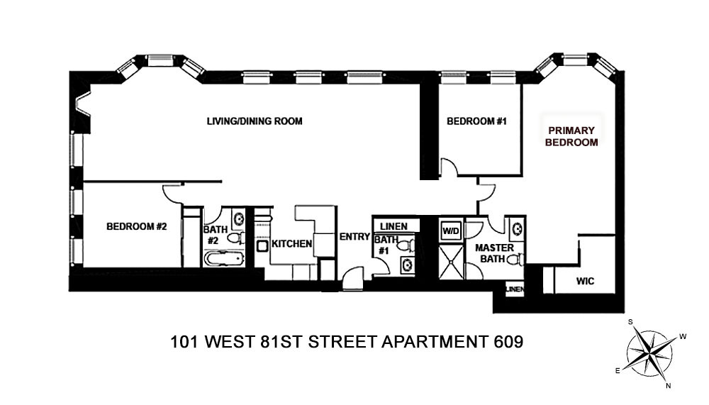 Floorplan for 101 West 81st Street, 609