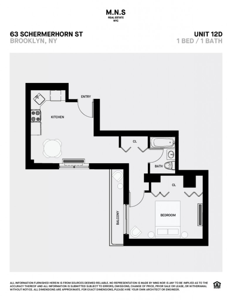 Floorplan for 63 Schermerhorn Street, 12-D