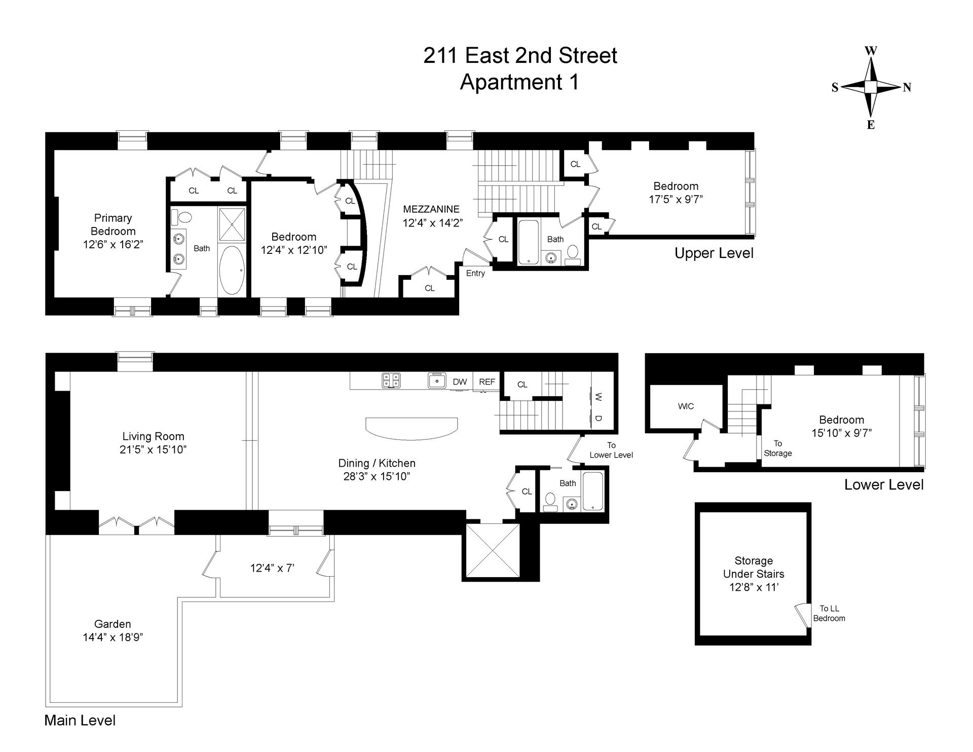 Floorplan for 211 East 2nd Street, GARDEN