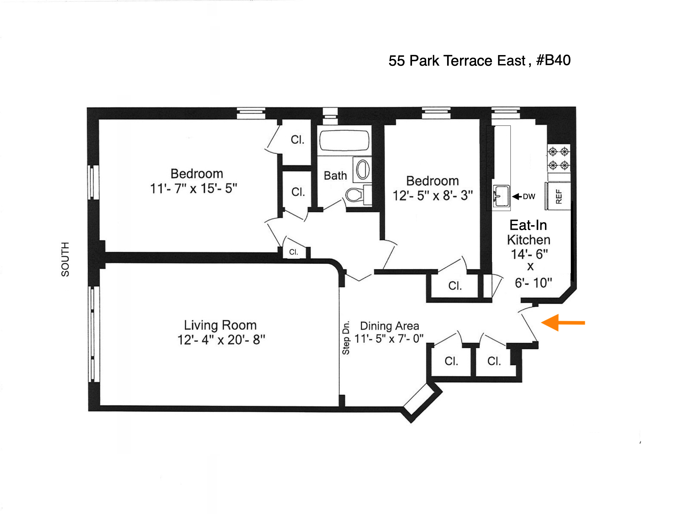 Floorplan for 55 Park Terrace, B40