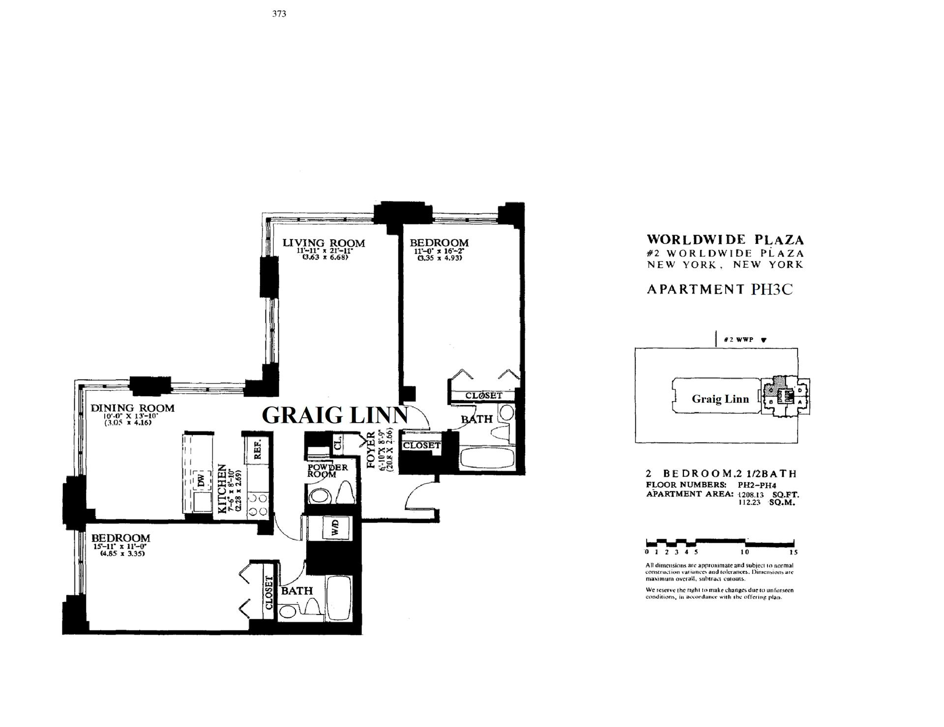 Floorplan for 350 West 50th Street, PH3C