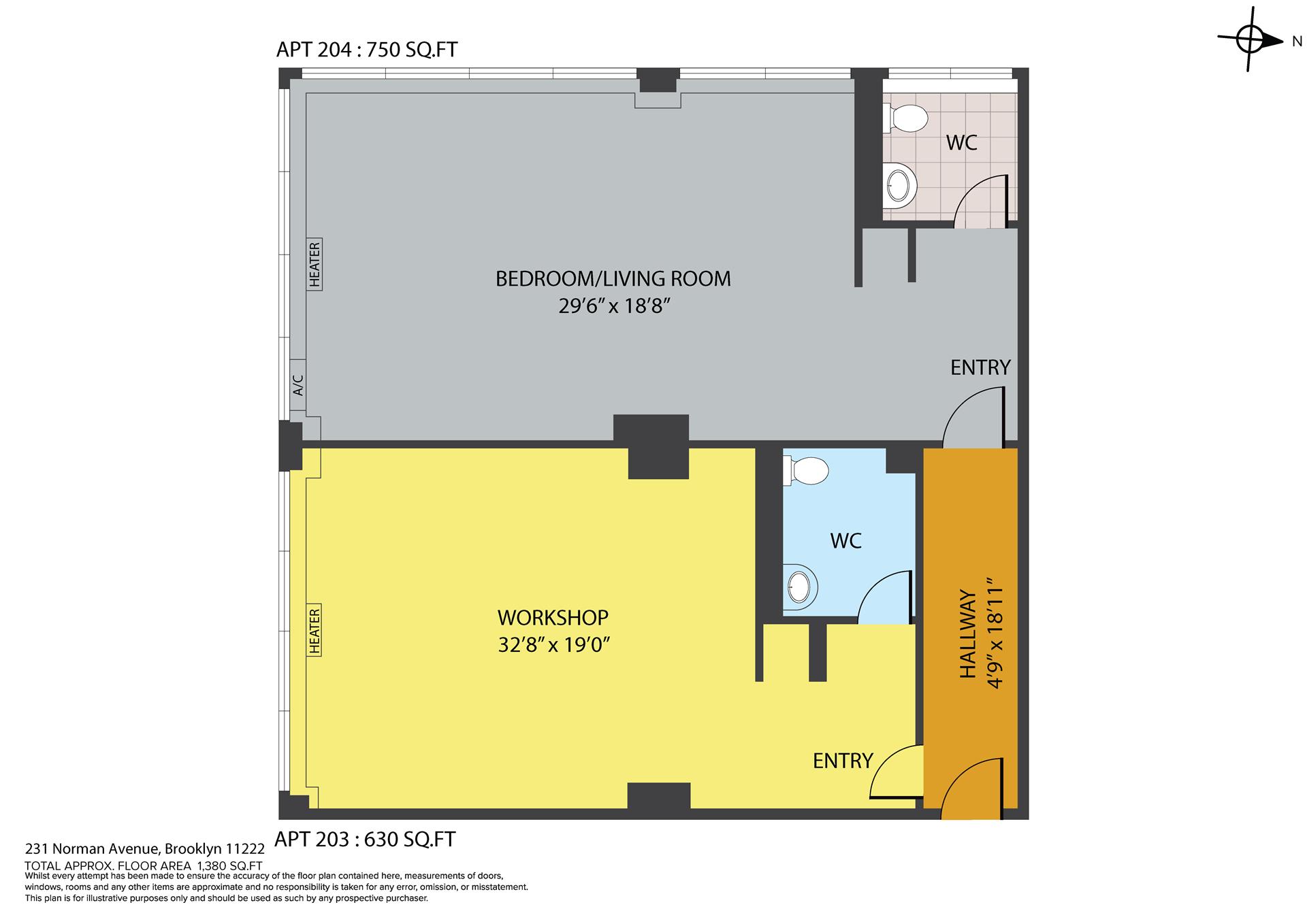 Floorplan for 231 Norman Avenue, 203