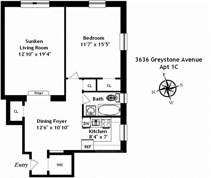 Floorplan for 3636 Greystone Avenue, 1C