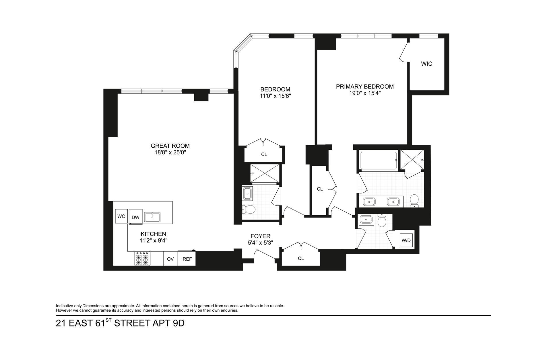 Floorplan for 21 East 61st Street, 9D