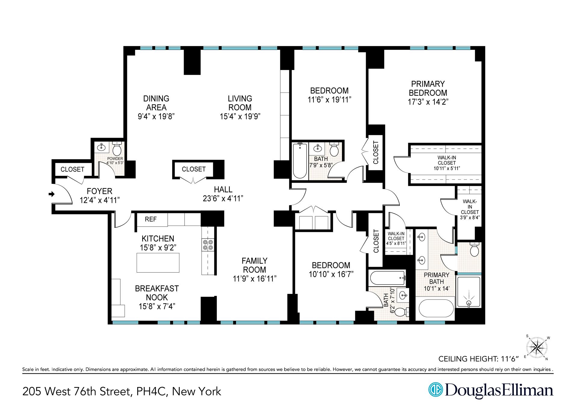 Floorplan for 205 West 76th Street, PH4C