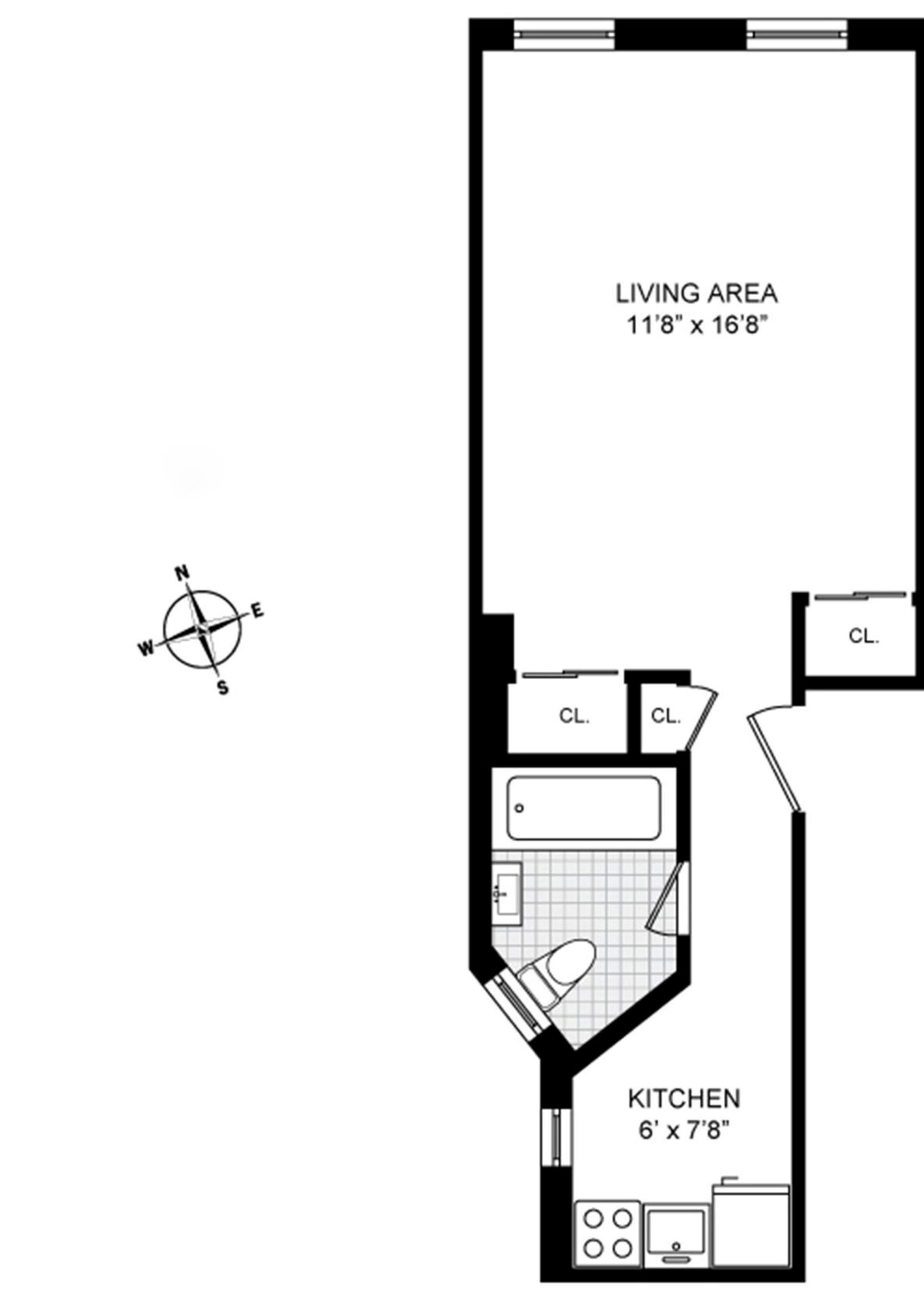 Floorplan for 416 East 83rd Street, 1C