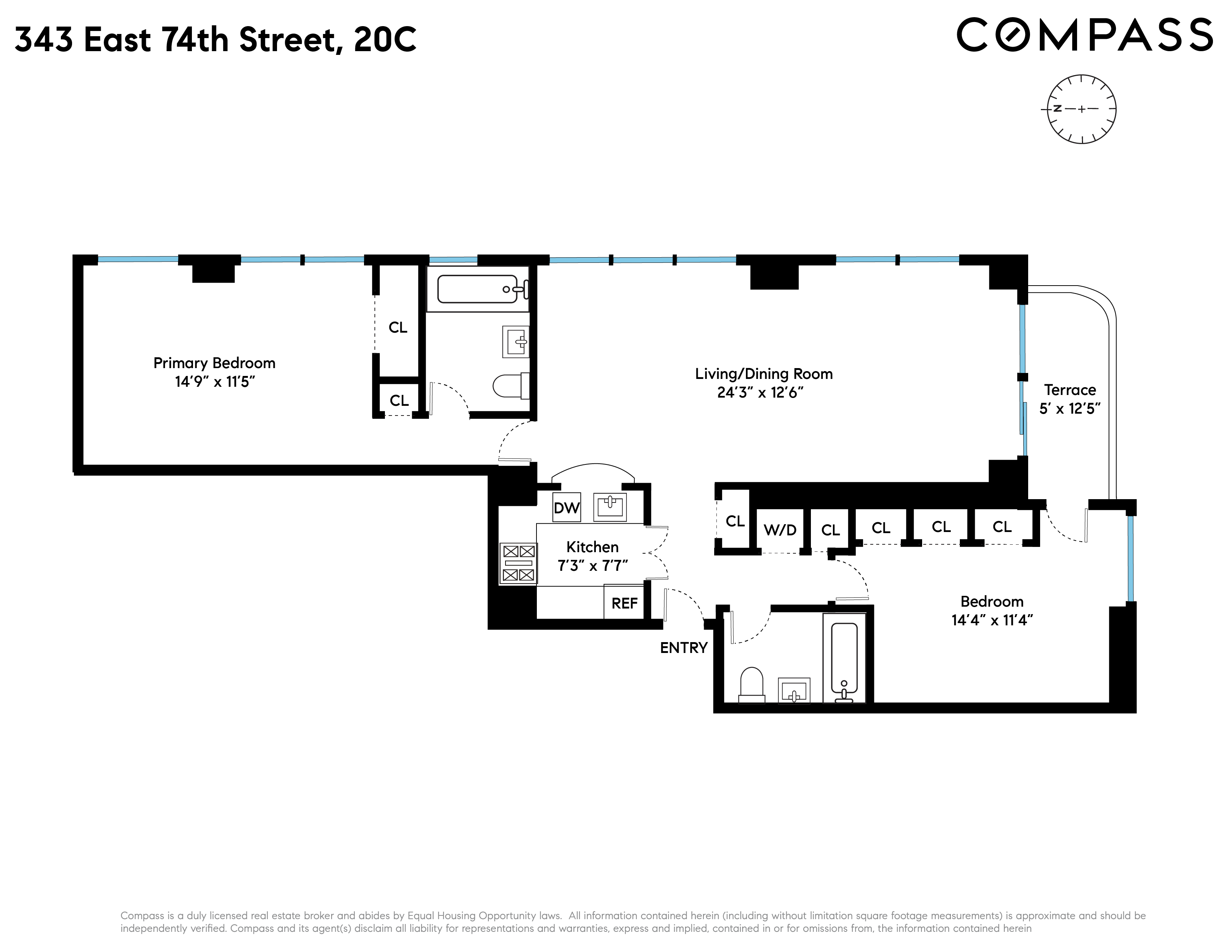 Floorplan for 343 East 74th Street, 20C