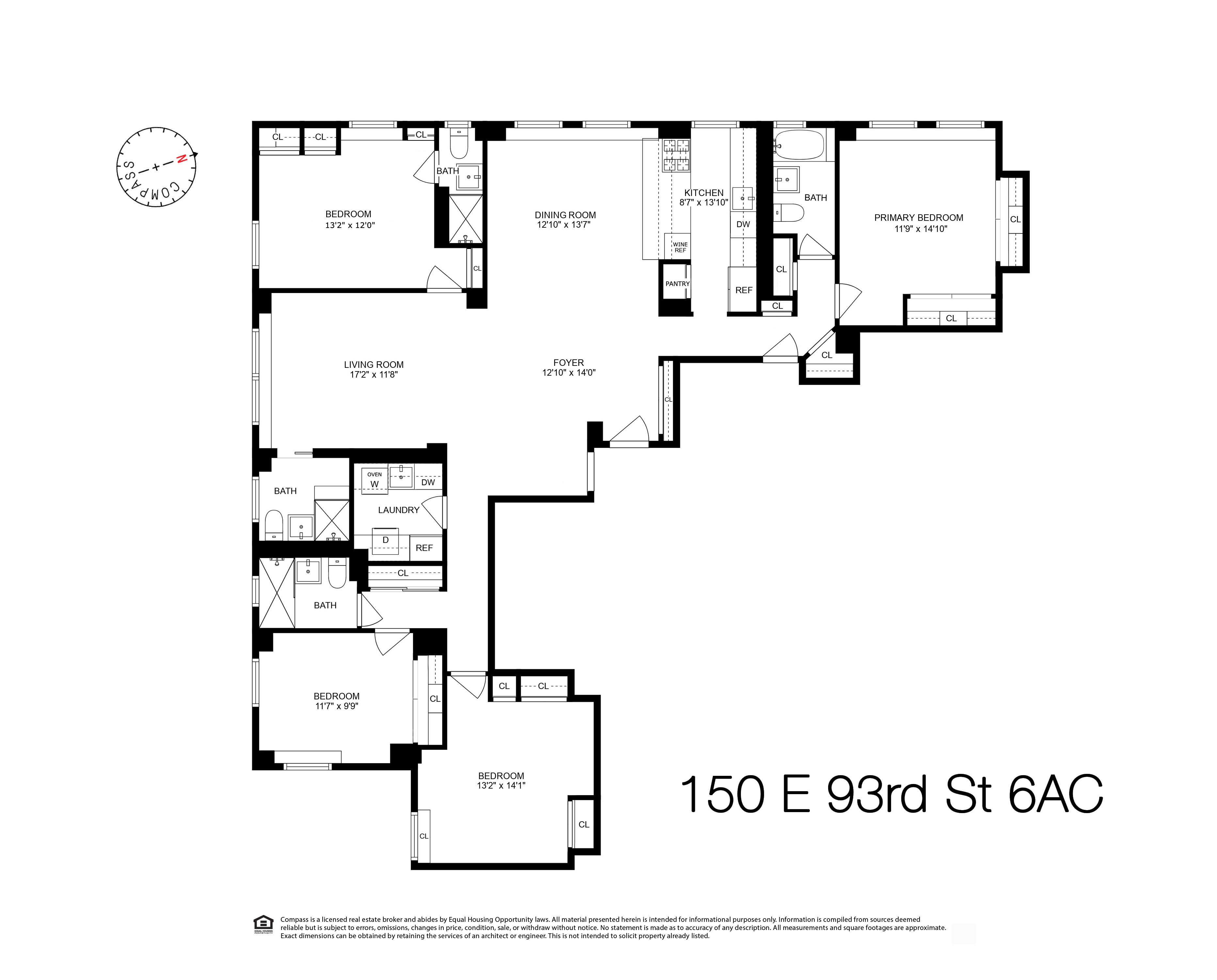 Floorplan for 150 East 93rd Street, 6AC