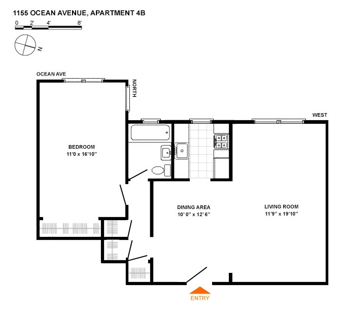 Floorplan for 1155 Ocean Avenue, 5B