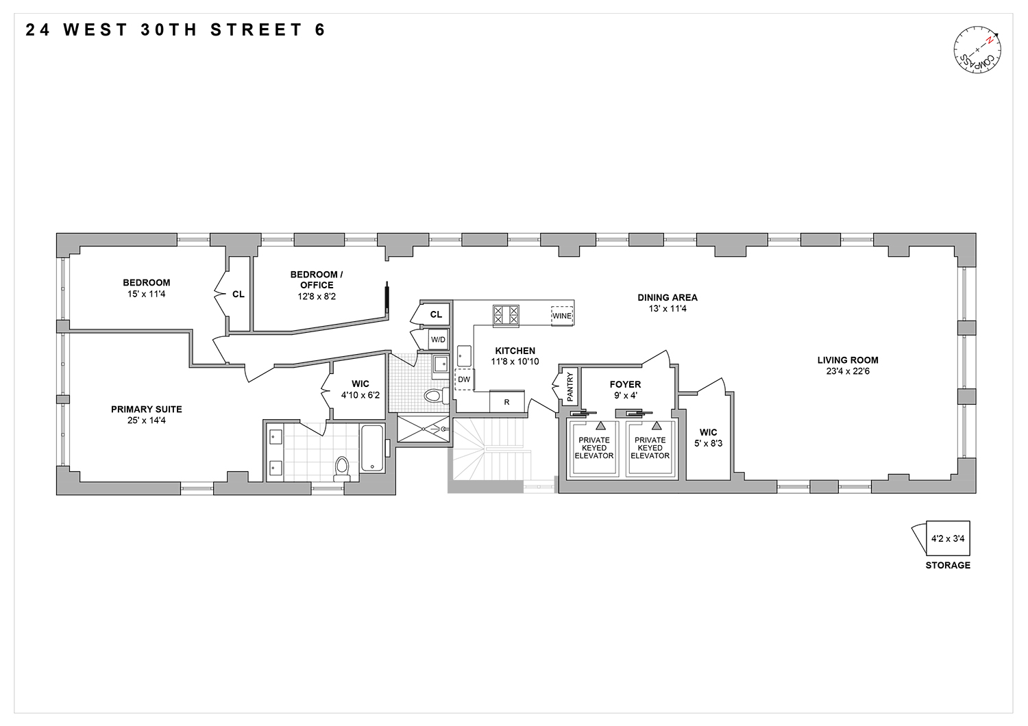 Floorplan for 24 West 30th Street, 10